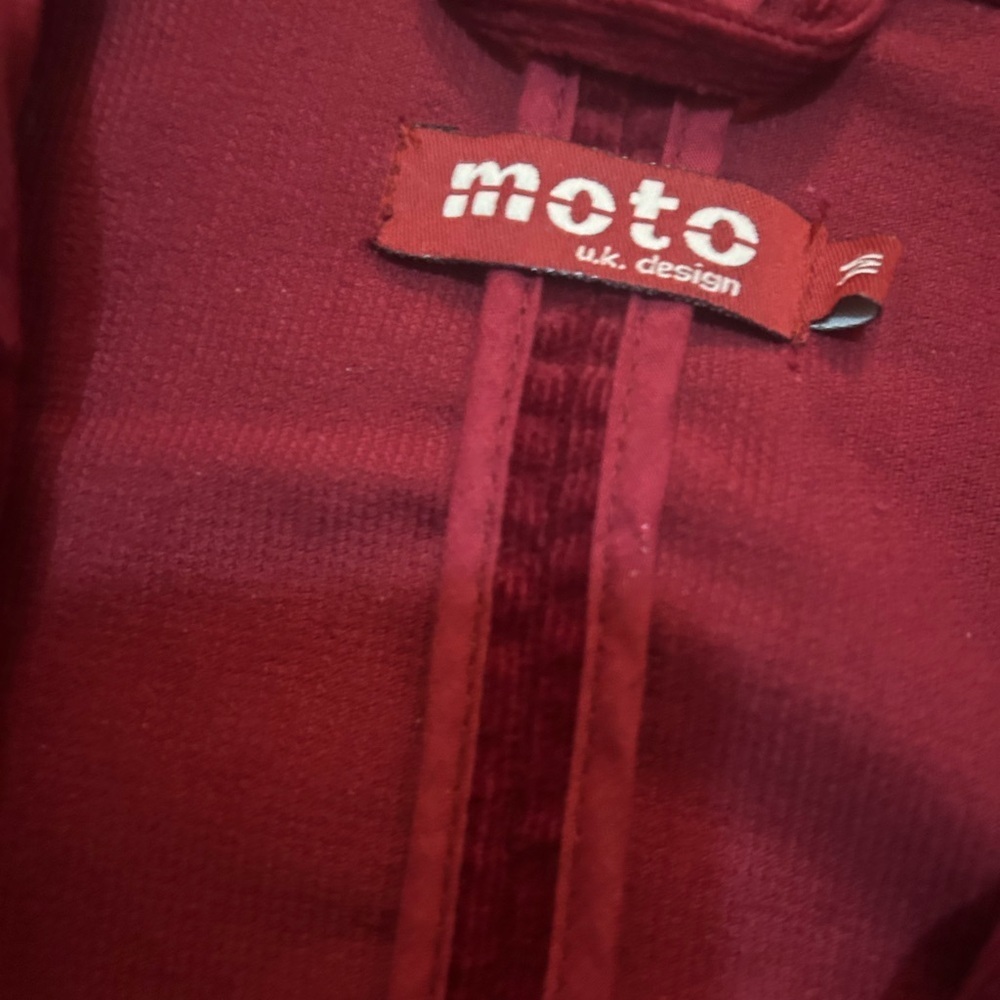 90’s Moto Burgundy Corduroy Velvet Blazer Jacket Cotton Spring Coat - Picture 2 of 5